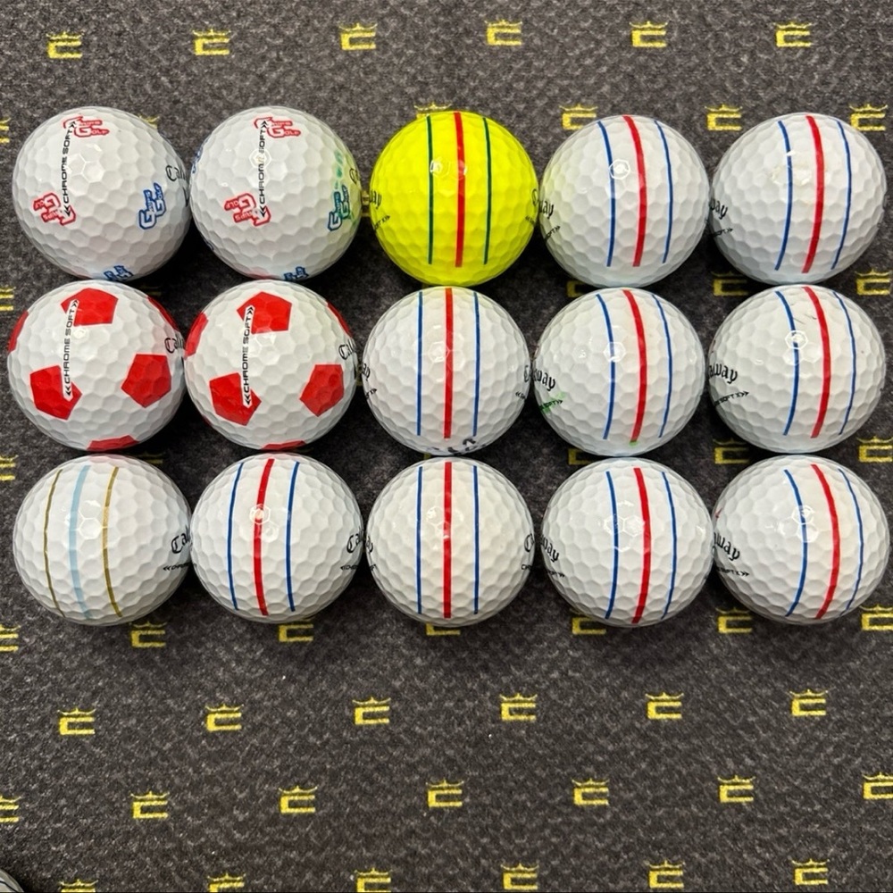 “Big” Dozen (15) Callaway Chromesoft Golf Balls in Mint  Near Mint Condition.